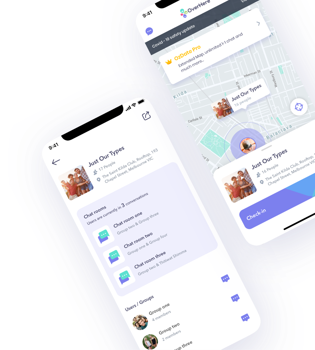 Over Here App features to help users connect socially